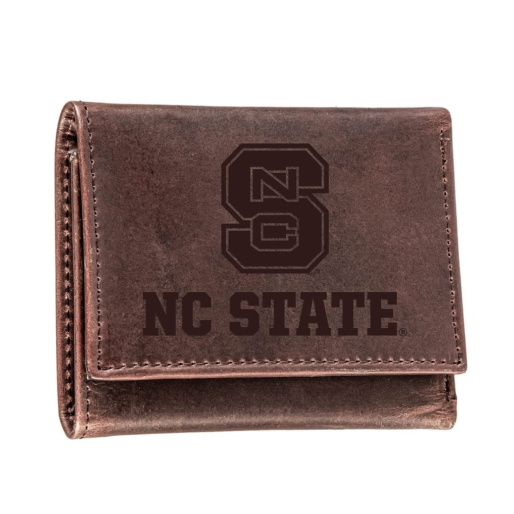  NC State Wolfpack Leather Tri-Fold Wallet - Brown