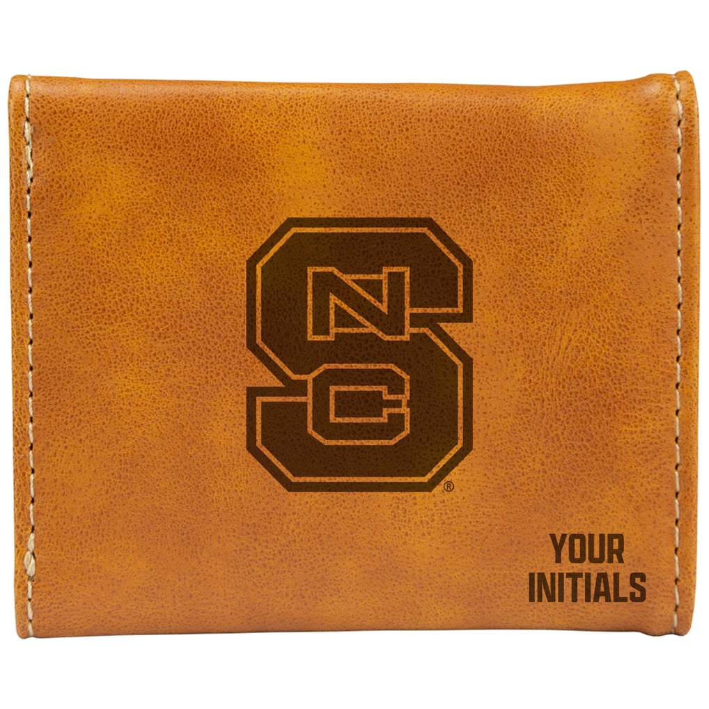 NC State Wolfpack Personalized Trifold Wallet - Brown
