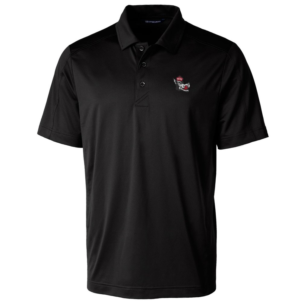 NC State Wolfpack Cutter & Buck Primary Team Logo Prospect Textured Stretch Polo - Black