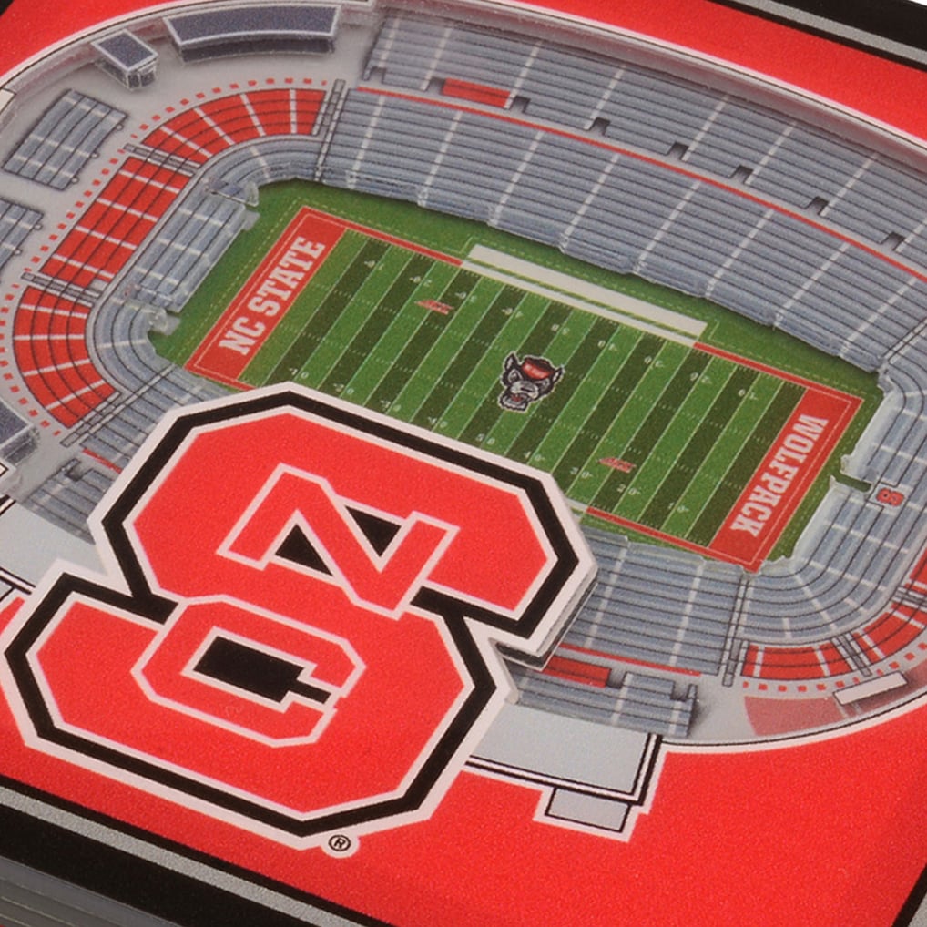 NC State Wolfpack IDNA Red 3D StadiumViews Coasters