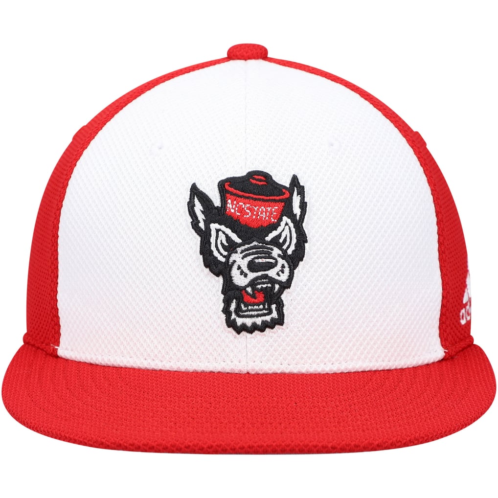 NC State Wolfpack adidas On-Field Baseball Fitted Hat - White