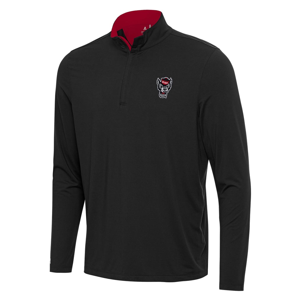 NC State Wolfpack Antigua Content Quarter-Zip Pullover Top - Black/Red