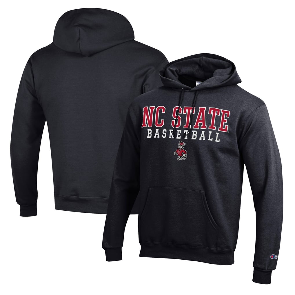 NC State Wolfpack Champion Basketball Stack Pullover Hoodie - Black