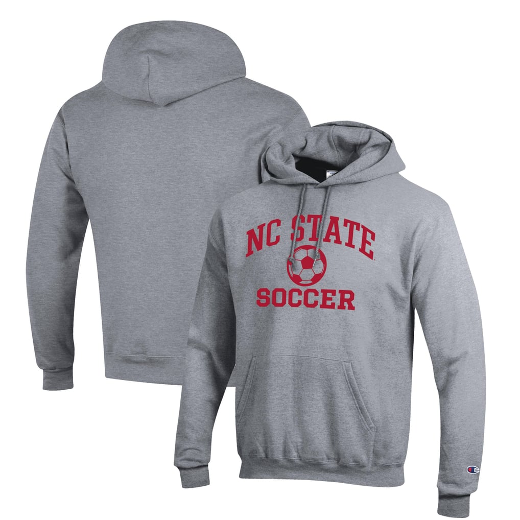 NC State Wolfpack Champion Soccer Icon Powerblend Pullover Hoodie - Gray