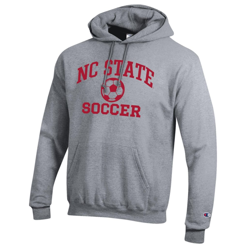NC State Wolfpack Champion Soccer Icon Powerblend Pullover Hoodie - Gray