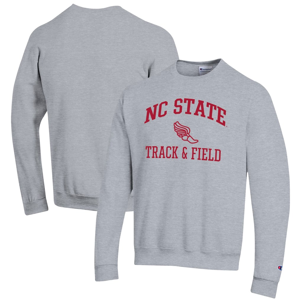 NC State Wolfpack Champion Track & Field Icon Powerblend Pullover Sweatshirt - Gray
