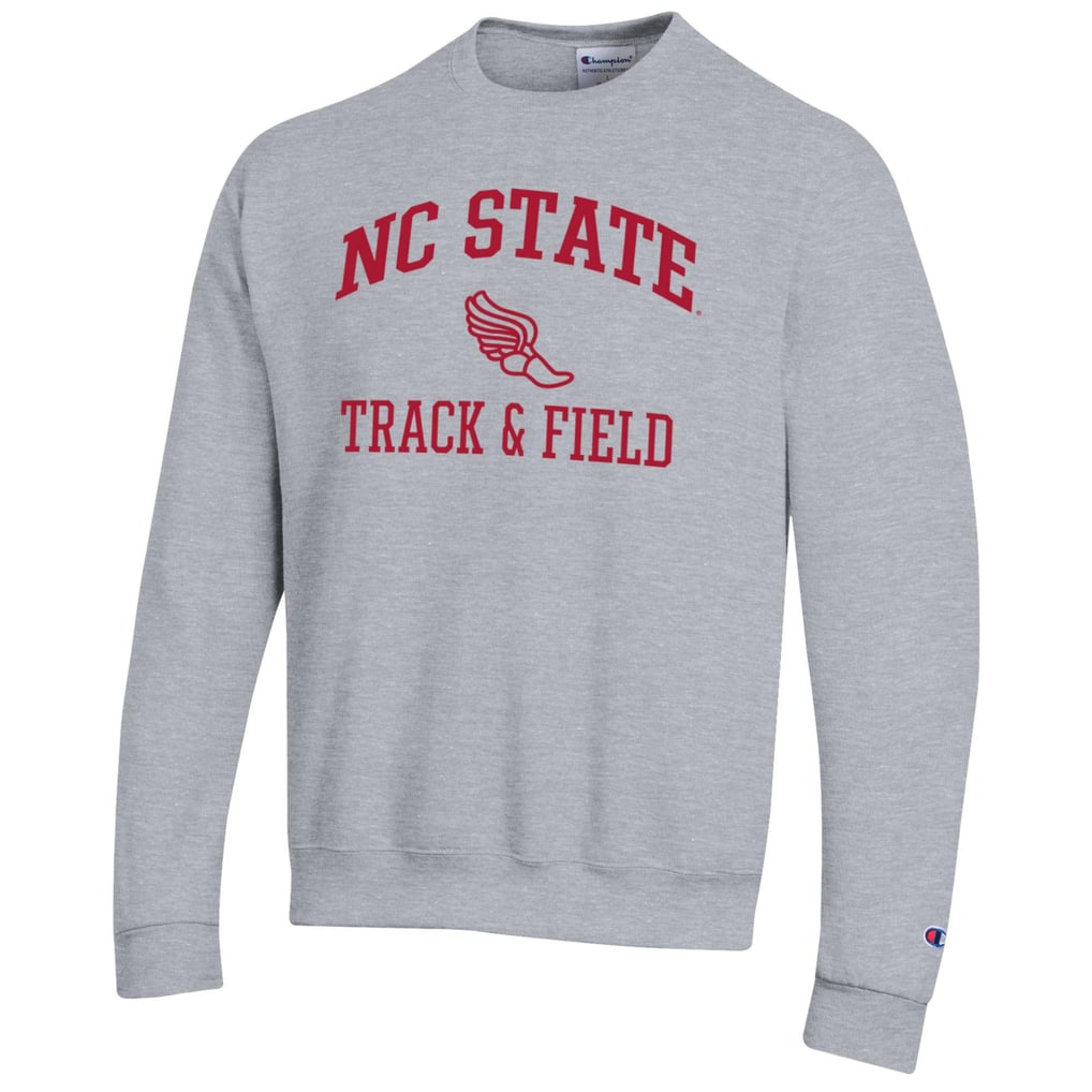 NC State Wolfpack Champion Track & Field Icon Powerblend Pullover Sweatshirt - Gray