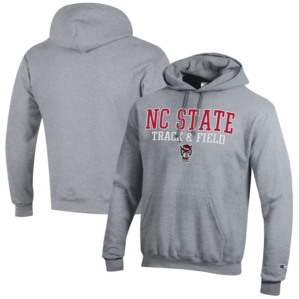  NC State Wolfpack Champion Track & Field Stack Powerblend Pullover Hoodie - Gray