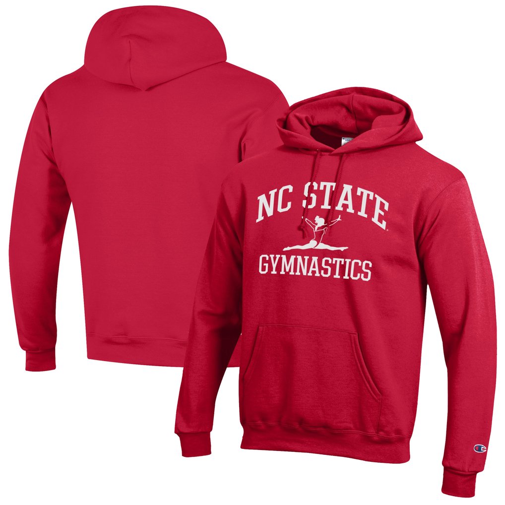  NC State Wolfpack Champion Gymnastics Icon Powerblend Pullover Hoodie - Red