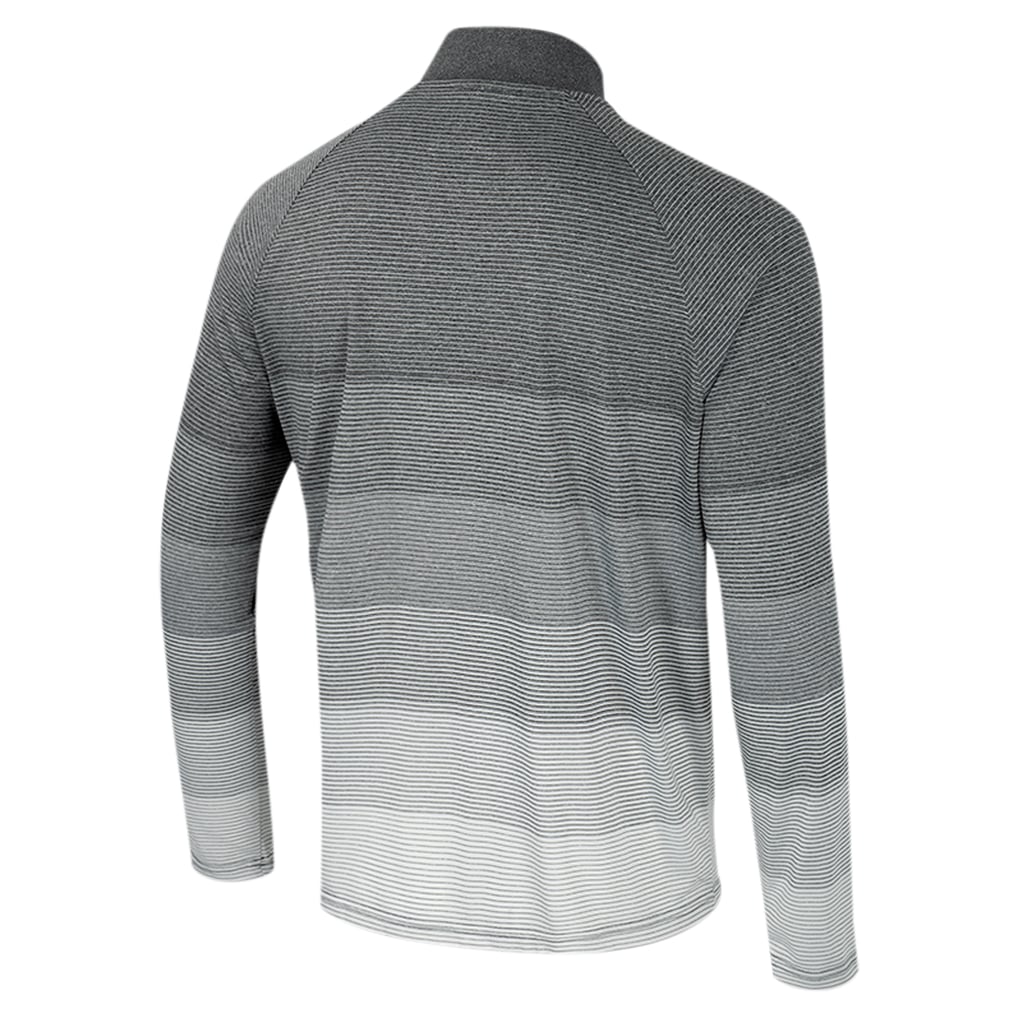 NC State Wolfpack Colosseum AI Striped Mesh Quarter-Zip Raglan Windshirt - Gray