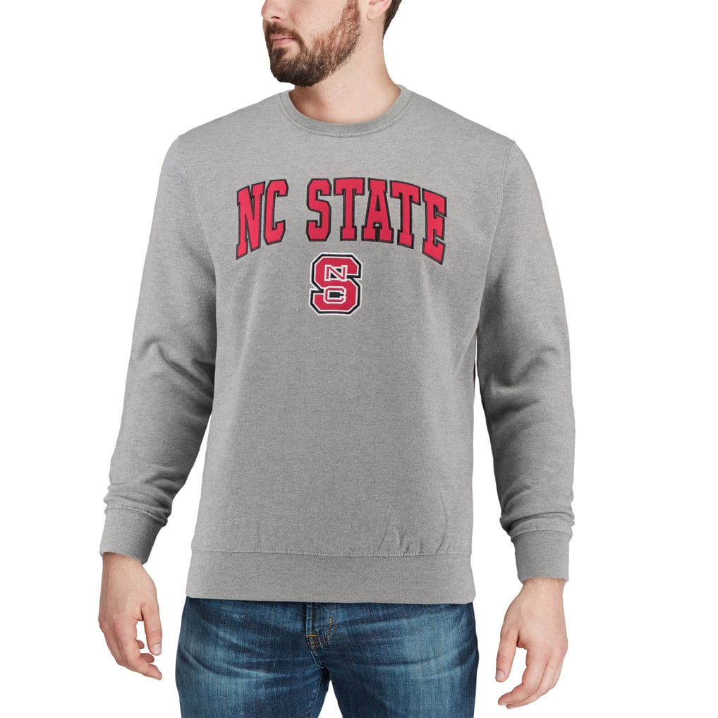 NC State Wolfpack Colosseum Arch & Logo Crew Neck Sweatshirt - Heather Gray