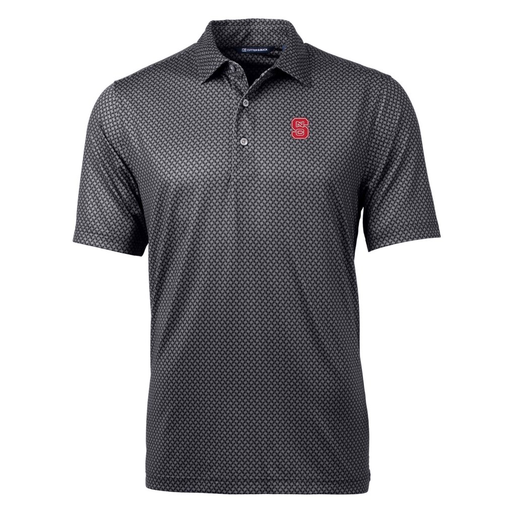 NC State Wolfpack Cutter & Buck Pike Banner Print Polo - Black