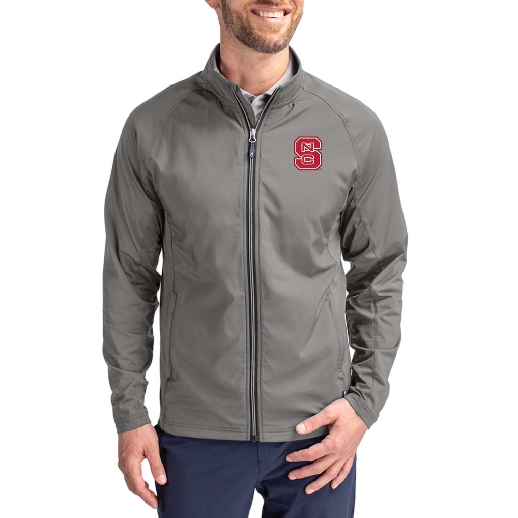 NC State Wolfpack Cutter & Buck  Adapt Eco Hybrid Recycled Full-Zip Jacket - Gray