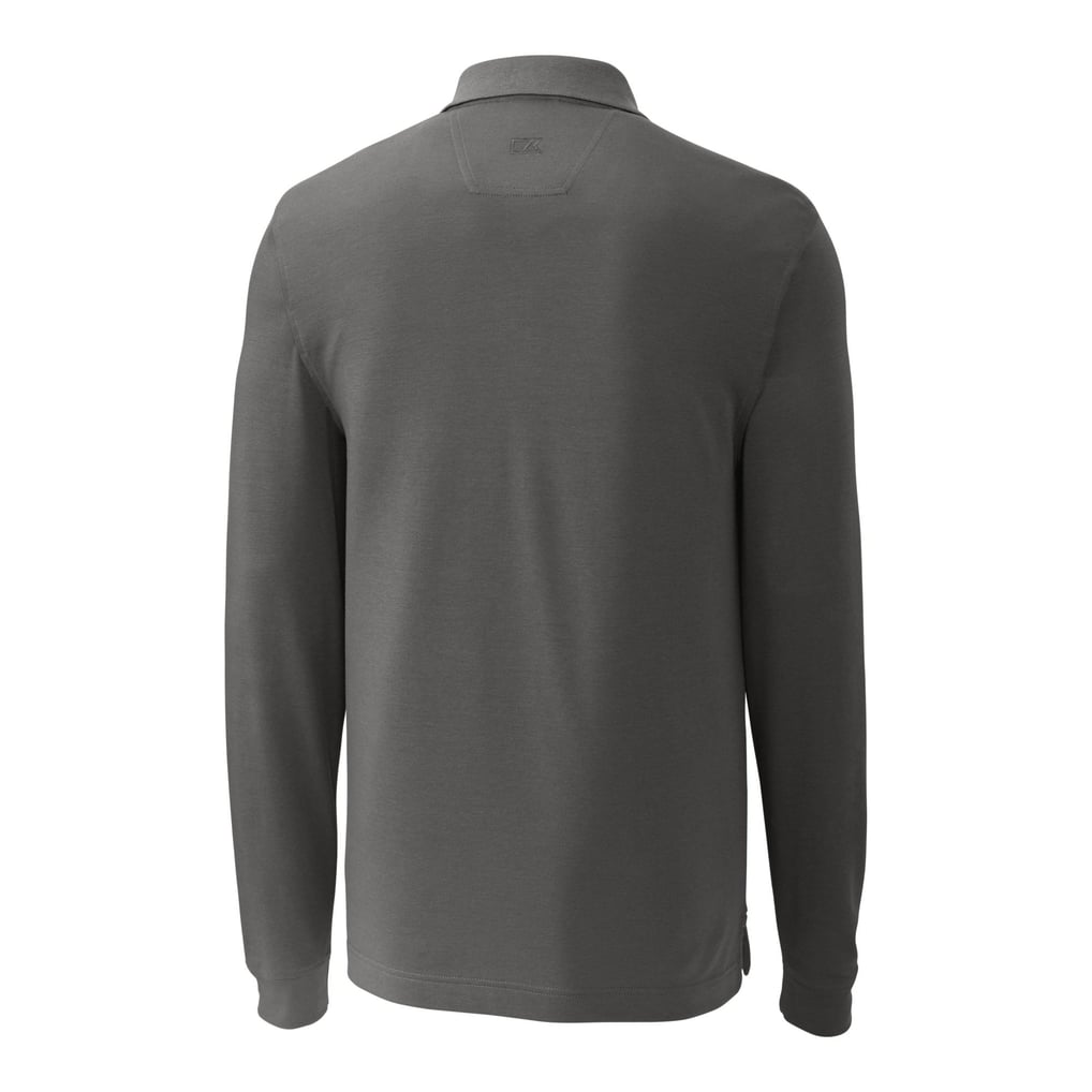 NC State Wolfpack Cutter & Buck Alumni Logo Advantage Tri-Blend Pique Long Sleeve DryTec Polo - Gray