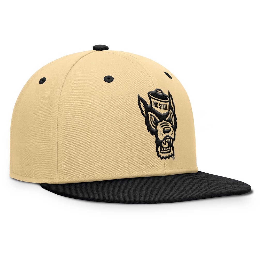 NC State Wolfpack Fanatics Balance Fitted Hat - Khaki/Black