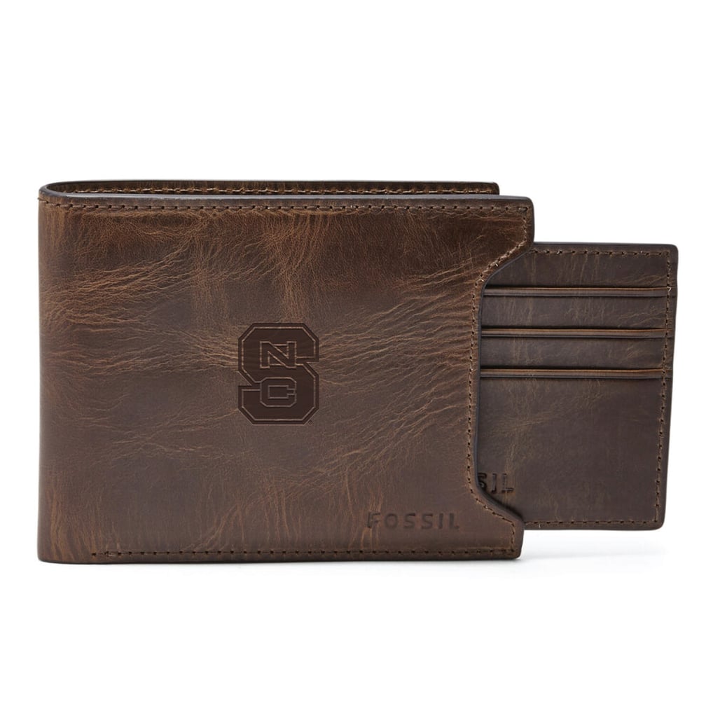  NC State Wolfpack Fossil Derrick Sliding Two-In-One Wallet - Brown