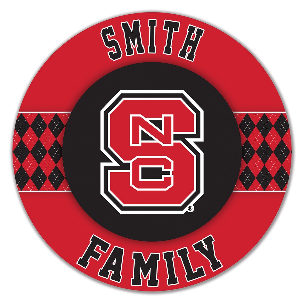 NC State Wolfpack 16" Personalized Circle Wall Art