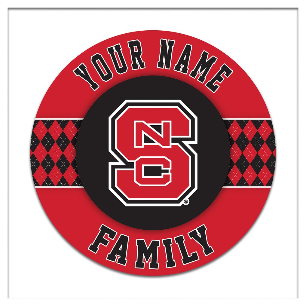 NC State Wolfpack 16" Personalized Circle Wall Art