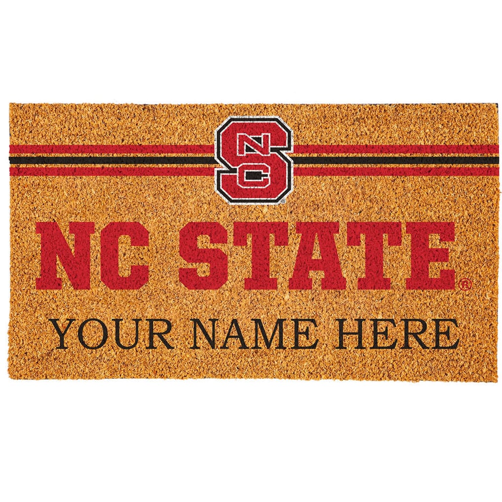 NC State Wolfpack 18" x 30" Personalized Coir Doormat