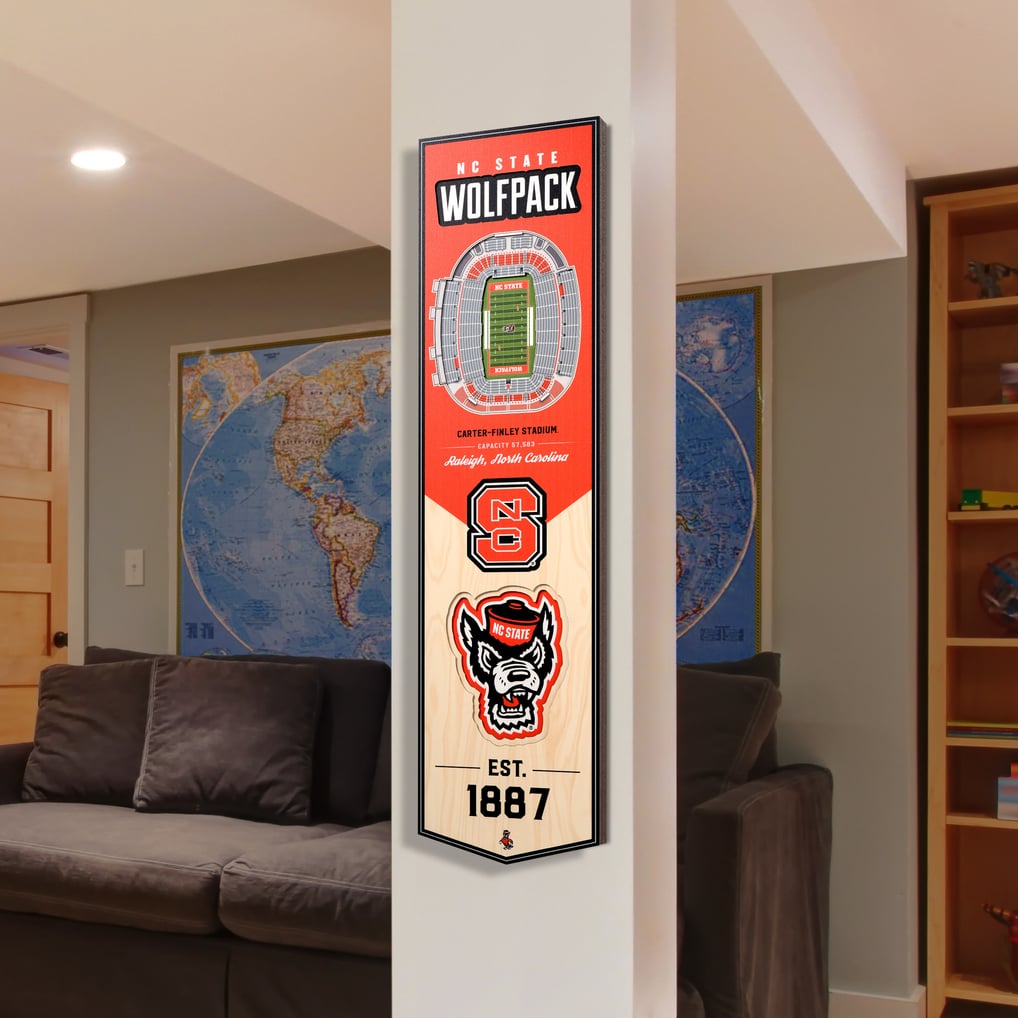 NC State Wolfpack 8'' x 32'' 3D StadiumView Banner