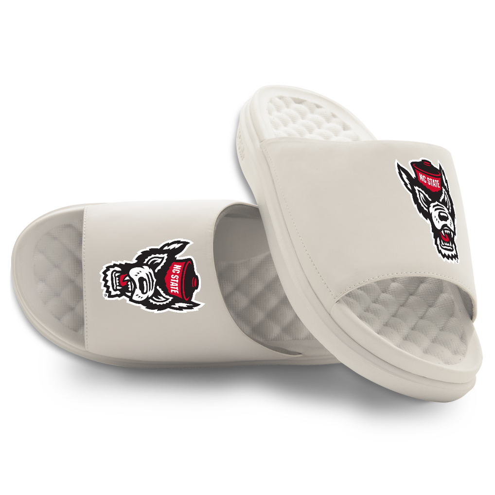 NC State Wolfpack ISlide Unisex Primary Motive Slide Sandals - Cream