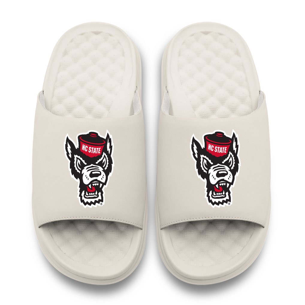 NC State Wolfpack ISlide Unisex Primary Motive Slide Sandals - Cream