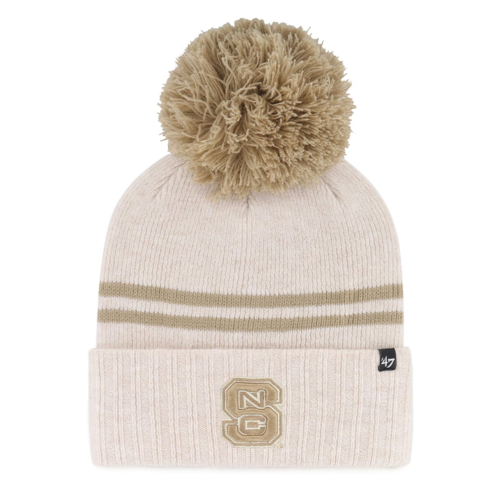 NC State Wolfpack '47 Women's Core & Inline Latte Cuffed Knit Hat with Pom - Natural
