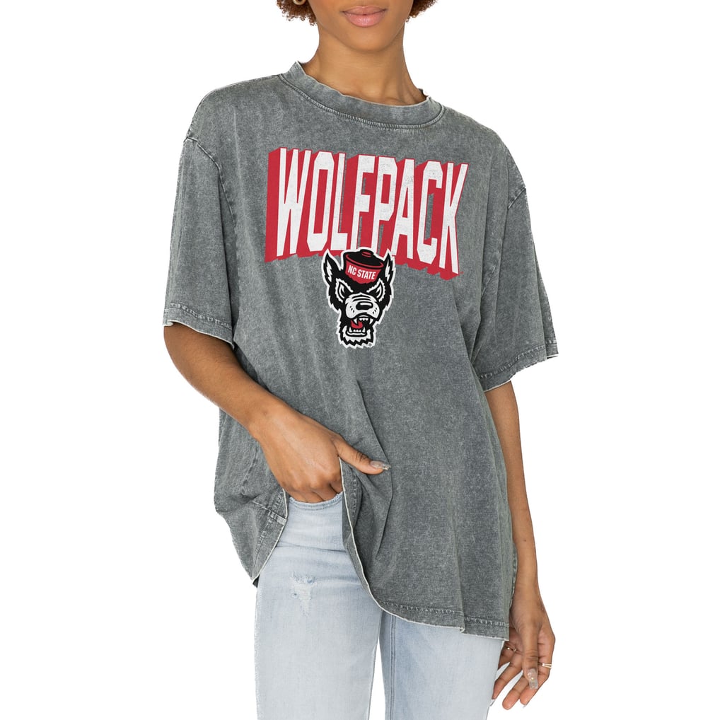 NC State Wolfpack Gameday Couture Women's Solid Defense Oversized T-Shirt - Gray