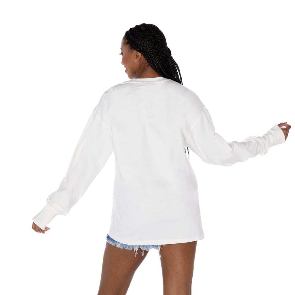 NC State Wolfpack Gameday Couture Women's Oversized Swift Strike Long Sleeve T-Shirt - White