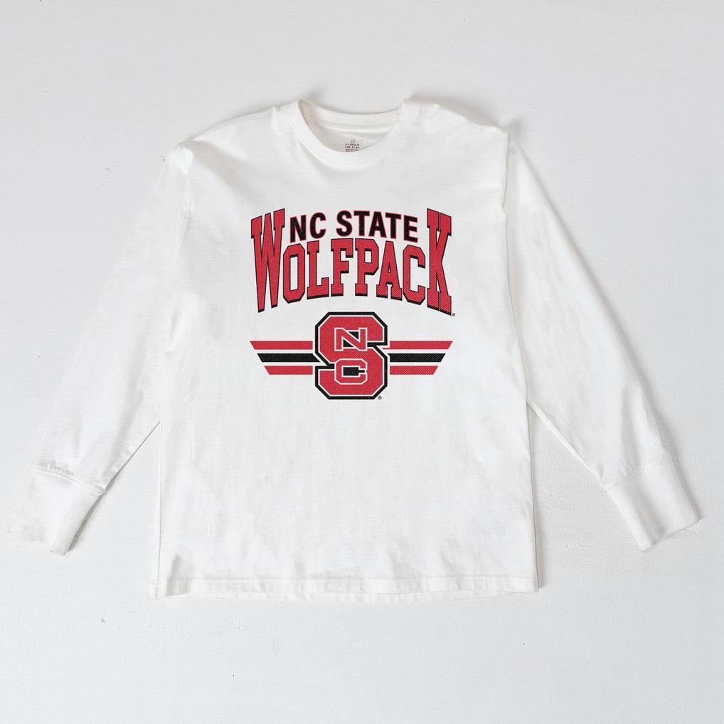 NC State Wolfpack Gameday Couture Women's Oversized Swift Strike Long Sleeve T-Shirt - White