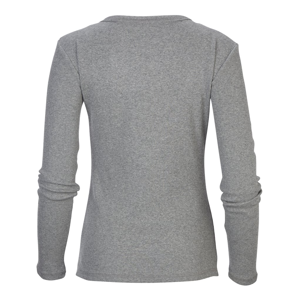 NC State Wolfpack Women's Gray Harper Henley Long Sleeve T-Shirt