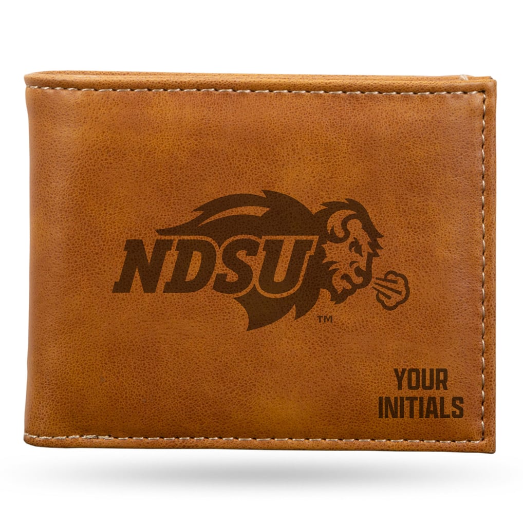 NDSU Bison Personalized Billfold Wallet - Brown