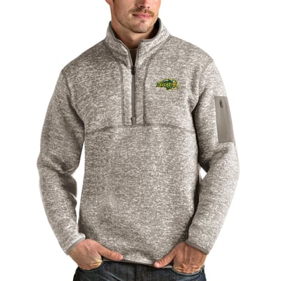 NDSU Bison Antigua Fortune Half-Zip Pullover Jacket - Oatmeal