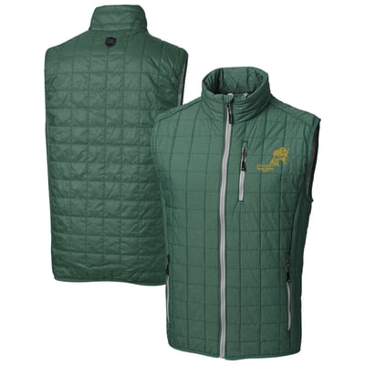 NDSU Bison Cutter & Buck Vintage Rainier Puffer Eco PrimaLoft Full-Zip Vest - Green