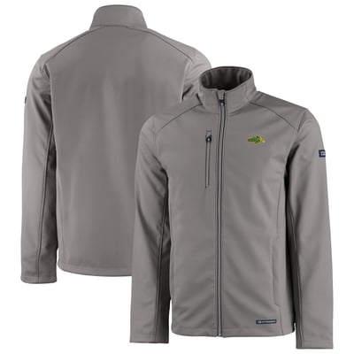 NDSU Bison Cutter & Buck Evoke Eco Softshell Recycled Full-Zip Jacket - Pewter
