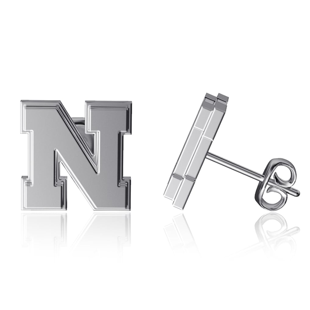 Nebraska Huskers Dayna Designs Team Logo Silver Post Earrings