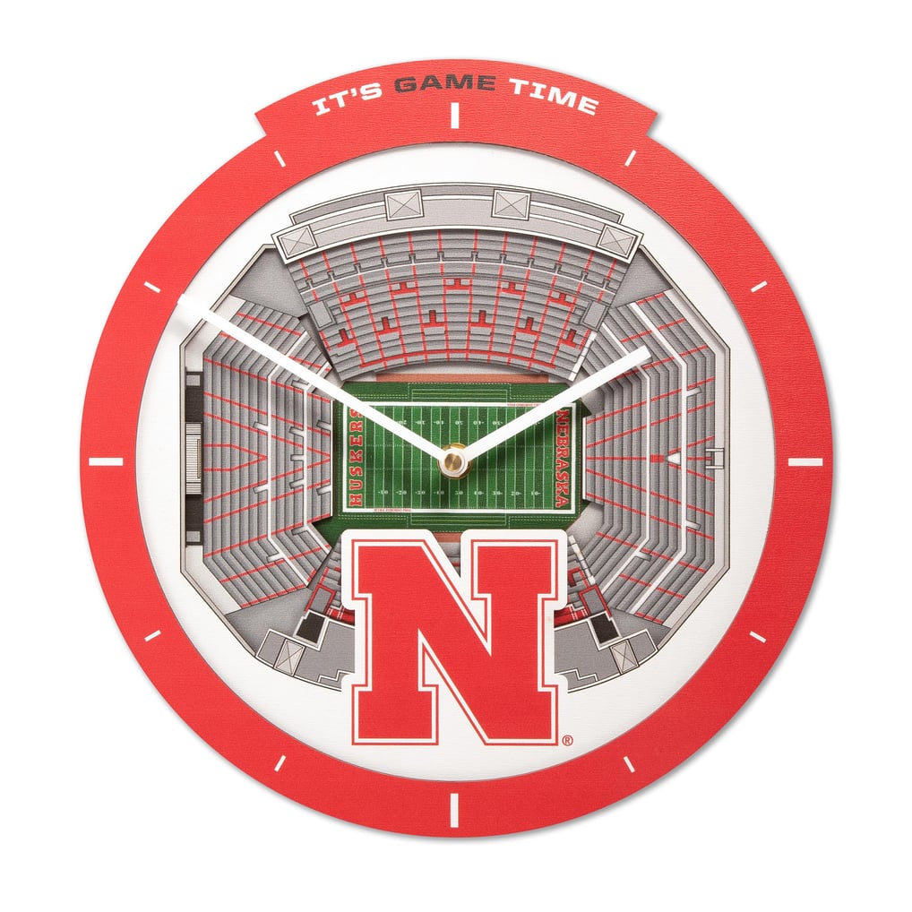 Nebraska Huskers IDNA StadiumView 3D Wall Clock