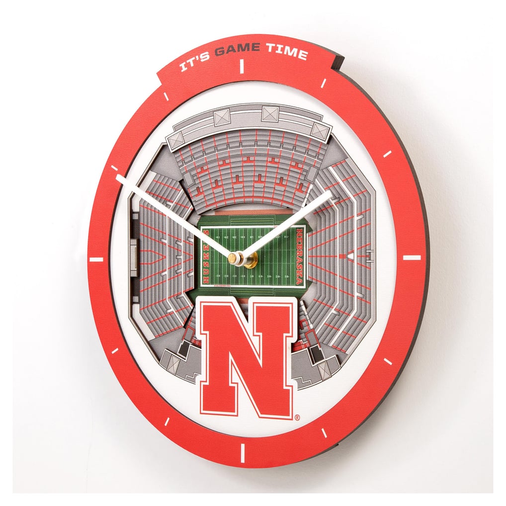 Nebraska Huskers IDNA StadiumView 3D Wall Clock