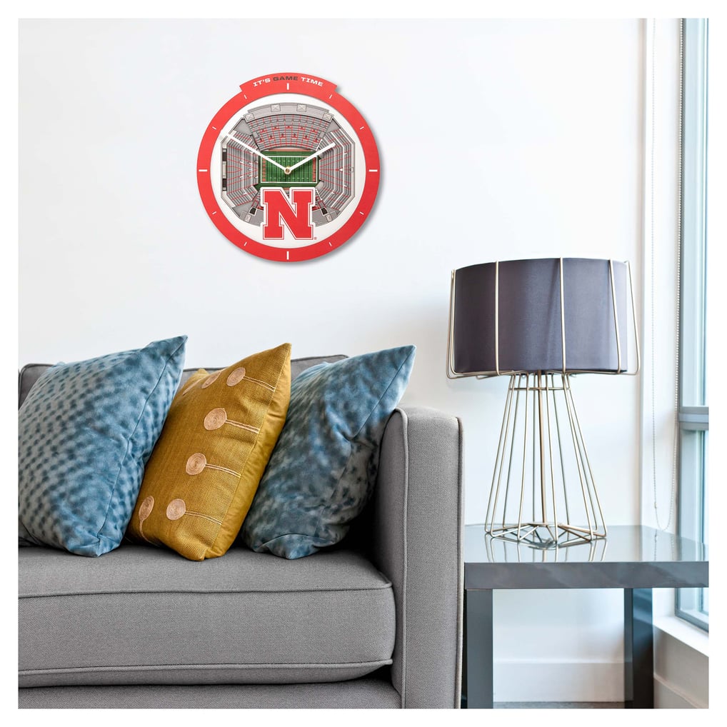 Nebraska Huskers IDNA StadiumView 3D Wall Clock