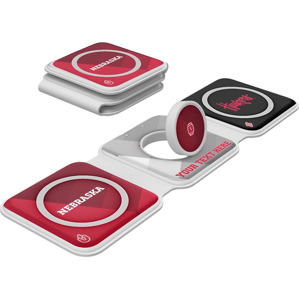 Nebraska Huskers Keyscaper Personalized 3-in-1 Foldable Charger