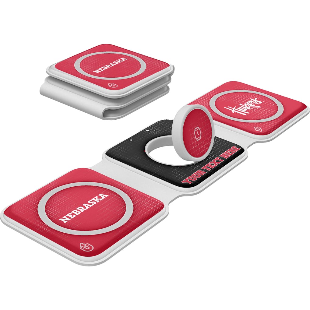 Nebraska Huskers Keyscaper Personalized 3-in-1 Foldable Charger