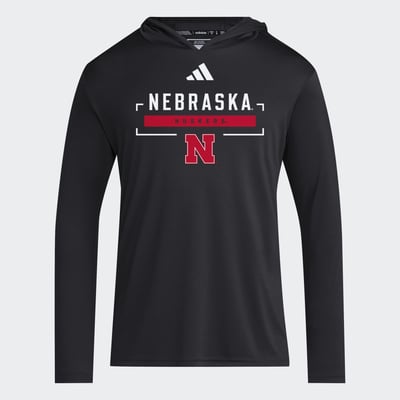 Nebraska Huskers adidas D4T Long Sleeve Hooded T-Shirt - Black