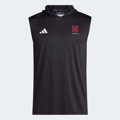 Nebraska Huskers adidas D4T Sleeveless Hoodie - Black