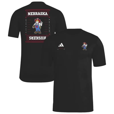 Nebraska Huskers adidas Locker Football Icon AEROREADY Pre-Game T-Shirt - Black