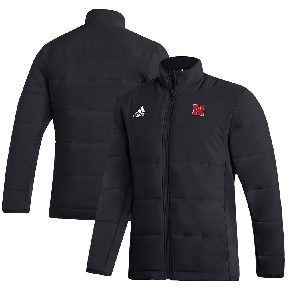  Nebraska Huskers adidas Midweight Full-Zip Jacket - Black