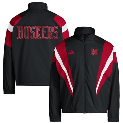  Nebraska Huskers adidas Our Red Burns Brighter Full-Zip Track Jacket - Black