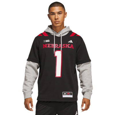  Nebraska Huskers adidas Our Red Burns Brighter Strategy Jersey Hoodie - Black