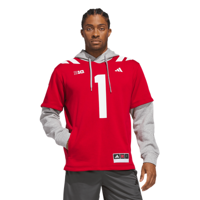 #1 Nebraska Huskers adidas Home Hooded Jersey - Scarlet