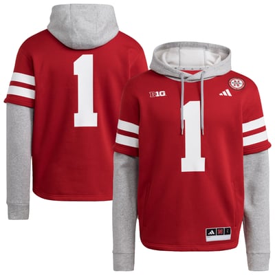  Nebraska Huskers adidas Jersey Pullover Hoodie - Red