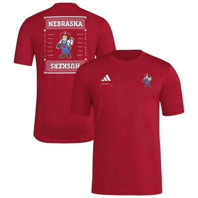 Nebraska Huskers adidas Locker Football Icon AEROREADY Pre-Game T-Shirt - Scarlet